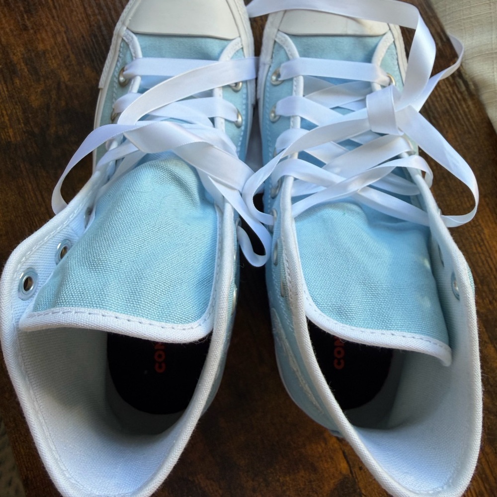 Light Blue High-Top Sneakers - Picture 15 of 16